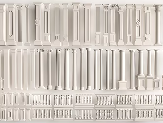 European Roman Column European Guardrail European Decorative Column Gypsum Column Stone Railing 3d model