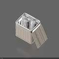 Practical Wicker Storage Basket With Open Lid Holding White Household Rolls