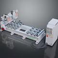 Industrial CNC Machining Equipment With Long Workbench Multiple Clamps Mechanical Arm And Control Cabinet