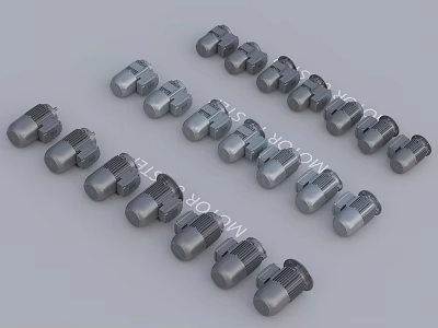 High Quality Grey Hardware Tools Components Neatly Arranged for Industrial Use 3d model