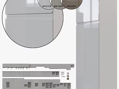 Modern Storage Shelf Unit With White Brick And Wood Design Elements 3d model