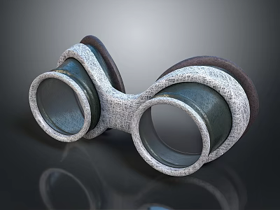Vintage Metal And Leather Binoculars With Classic Design For Daily Use 3d model