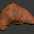 Golden Freshly Baked Croissant With Crispy Flaky Layers And Buttery Taste