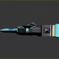 Enchanted Glowing Axe Weapon With Blue Glow Purple Stripes And Black Design