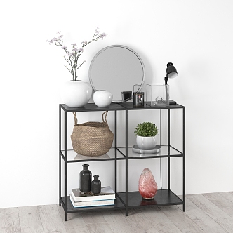 Modern Storage Rack Decorative Side Cabinet Accessories 3d model