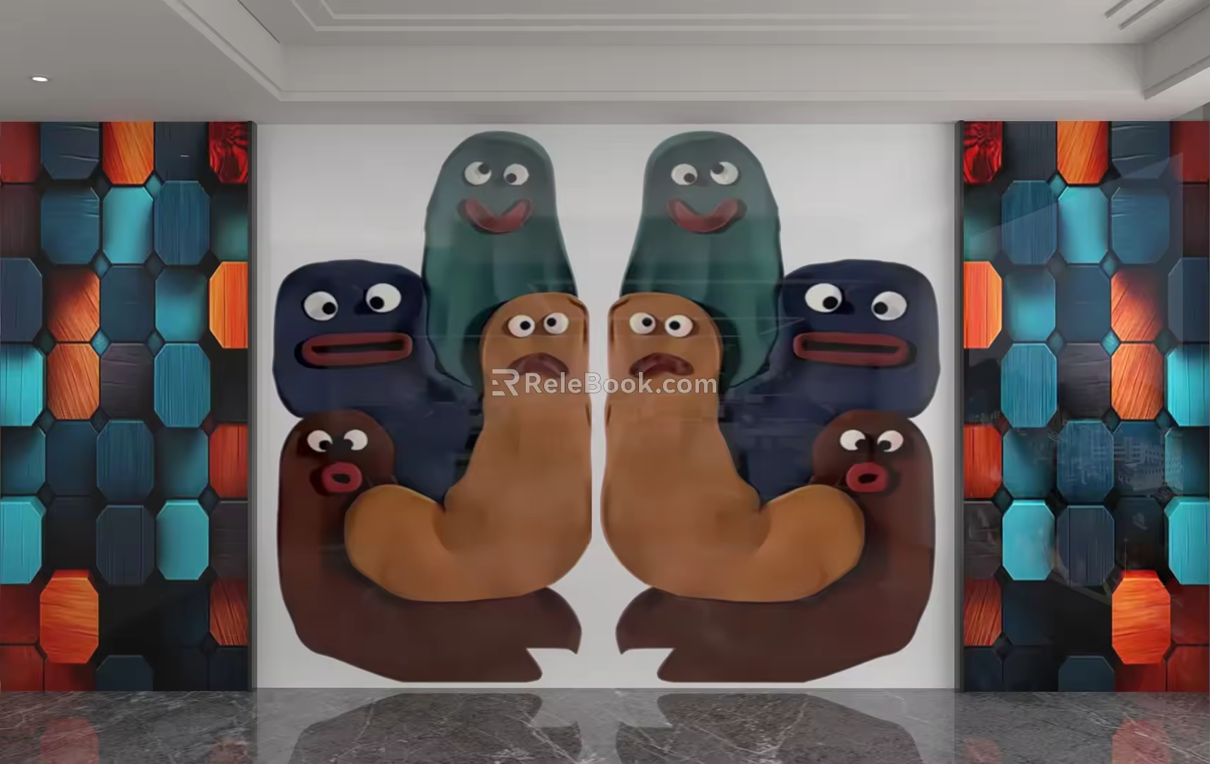 Modern background wall 3d model