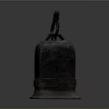 Vintage Metallic Musical Instrument Bell Shaped With Intricate Decorative Top And Smooth Base Design