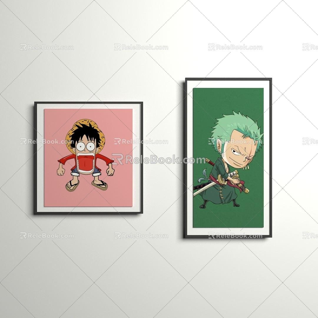 Hanging picture animation cartoon 3d model