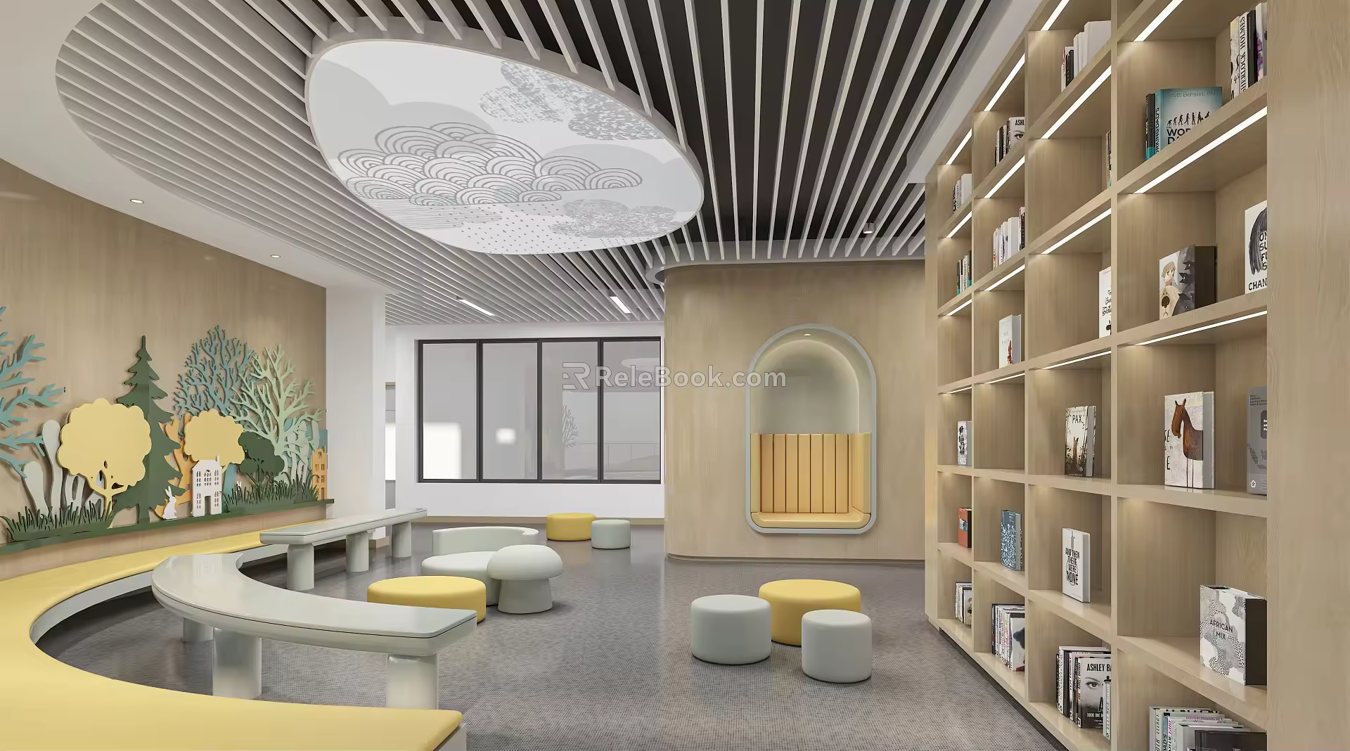 Modern Reading Room Reading Room 3d model