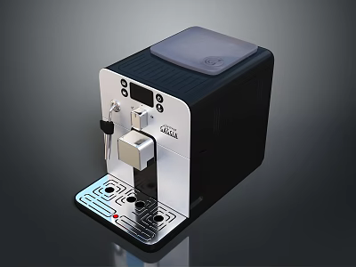 Black And Silver Modern Kitchen Coffee Machine With Digital Display And Button Controls 3d model
