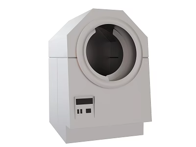 White Commercial Equipment With Circular Opening And Integrated Control Panel For Industrial Use 3d model