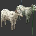 White Sheep Displayed In Four Different Angles Front And Side Views