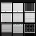 Different Garage Door Designs Featuring Roller Grille Panel and Window Styles 3d model