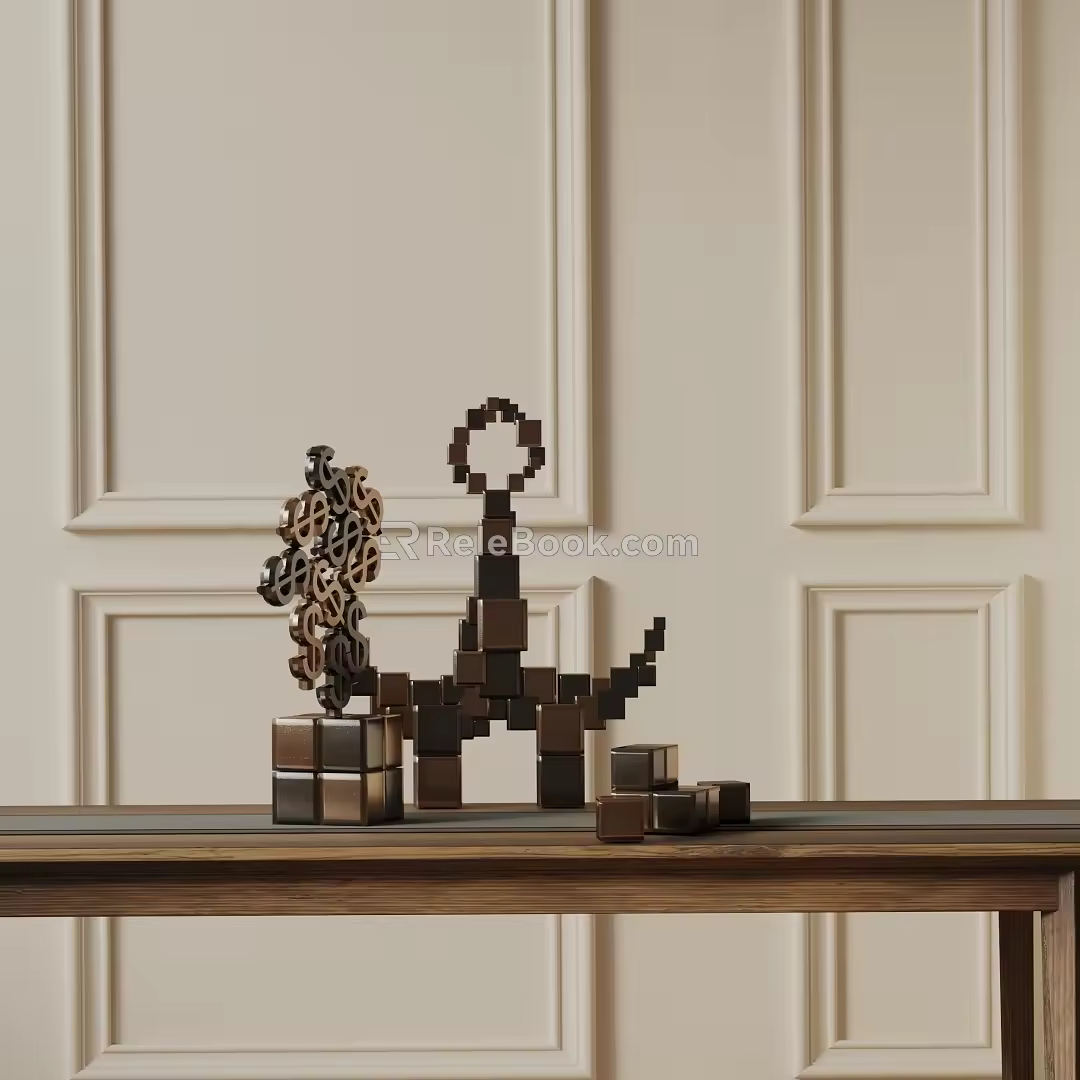 Modern ornaments combination 3d model