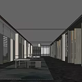 Modern Store Front Desk Interior Design With Wooden Counter And Ambient Lighting