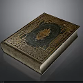 Antique Book Cover With Intricate Ornate Patterns And Golden Design