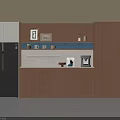 Modern Natural Wood Sideboard With Open Display Shelves And Large Capacity Storage For Home Kitchen Areas