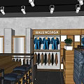 Modern Clothing Store Interior With Mannequins Clothing Displays Shelves And Plants