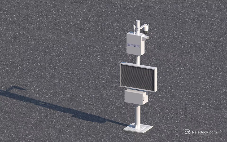 Outdoor Security Device With Pole Mounted Camera Display Screen And Control Unit 3d model
