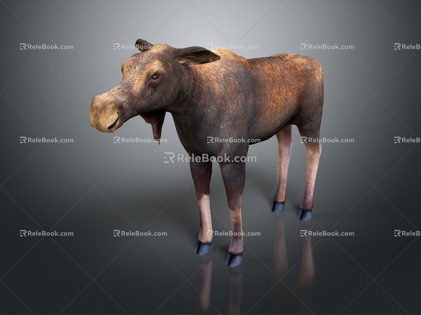 Modern Moose Reindeer Deer Sculpture 3d model