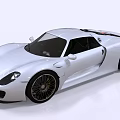 White Sleek Sports Car With Streamlined Body And Black Alloy Wheels