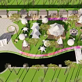 Popular Photo Check-in Spot With Nighttime Illuminated Pavilions Water Features And Greenery