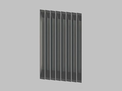 Black Vertical Strip Decorative Panel With Sleek Modern Design On Gray Background 3d model