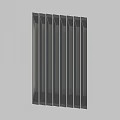 Black Vertical Strip Decorative Panel With Sleek Modern Design On Gray Background 3d model
