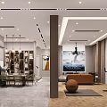 Modern Basement Interior With Fitness Area Lounge Staircase And Storage Elements