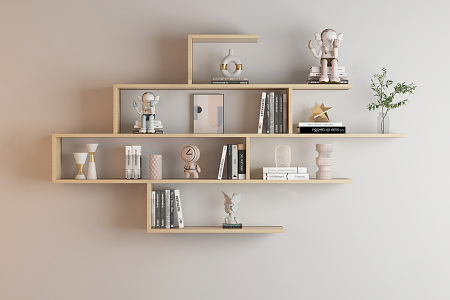 Modern Wall Shelf Ornaments Combination 3d model