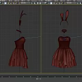 Red Rabbit Costume Dress With Ears Headband And Bow Tie Accents For Cosplay
