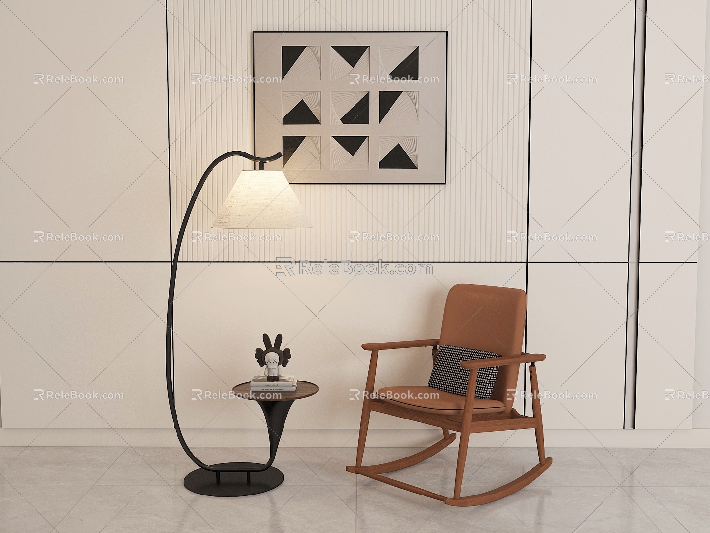 Simple floor lamp side several integrated lamp model