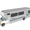 White Explorer Motorhome With Long Body Multiple Windows And Sleek Roof Design