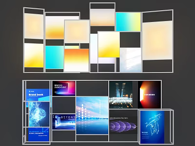 Colorful Display Panels With Vibrant Gradient Colors Abstract Patterns And Tech Designs 3d model