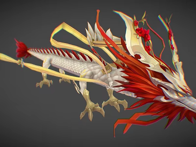 Modern game character cartoon dragon dragon Chinese dragon 3d model