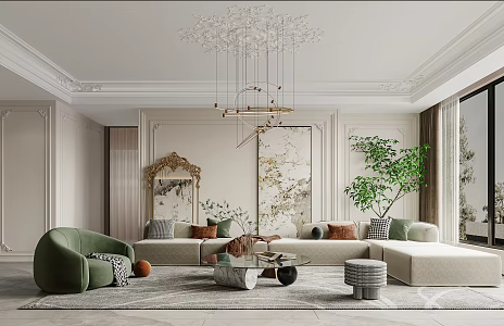 French Living Room 3d model