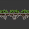Fantasy Floating Islands Model With Green Trees Brown Bridges Blue Ponds And Rocky Bases