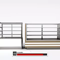 Two Modern Refrigerated Display Cases With Glass Doors And Multiple Shelves For Retail Food