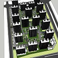 Modern High Rise Residential Complex Featuring Green Spaces And Well Designed Buildings
