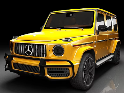 Yellow Mercedes G Class SUV With Bold Front Grille And Black Alloy Wheels 3d model