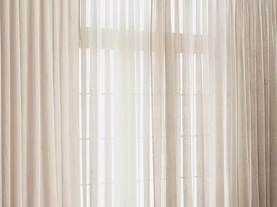 Fabric plain color gauze curtain 3d model