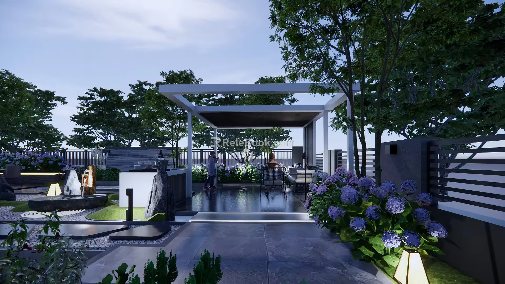 Modern Courtyard Garden 3d model
