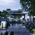 Modern Courtyard Garden 3d model