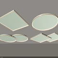 Modern Geometric Ceiling Lights With Round Square Oval And Double Design 3d model