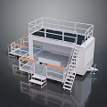 Practical Household Storage System With Platform Staircase And Railing