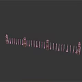 3D Rendered Brown Chess Pieces Arranged In Curve With Various Types On White Background