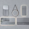 Modern Decorative Mirrors With Various Shapes LED Lighting And Contemporary Design
