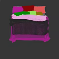 Double Bed Bedding With Gray Blanket White Quilt And Embroidered Pillows