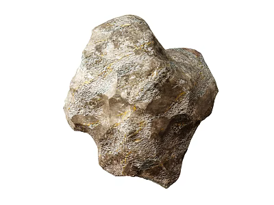 Natural Stone With Rough Textured Surface And Irregular Organic Shape 3d model