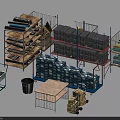 Multi Tiered Storage Racks with Metal Shelves Boxes Packages Mobile Carts and Bins